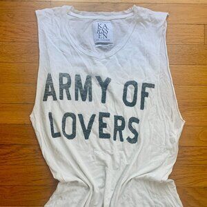 Zoe Karssen White Army of Lovers Muscle Tank Top Tee M Cotton Modal